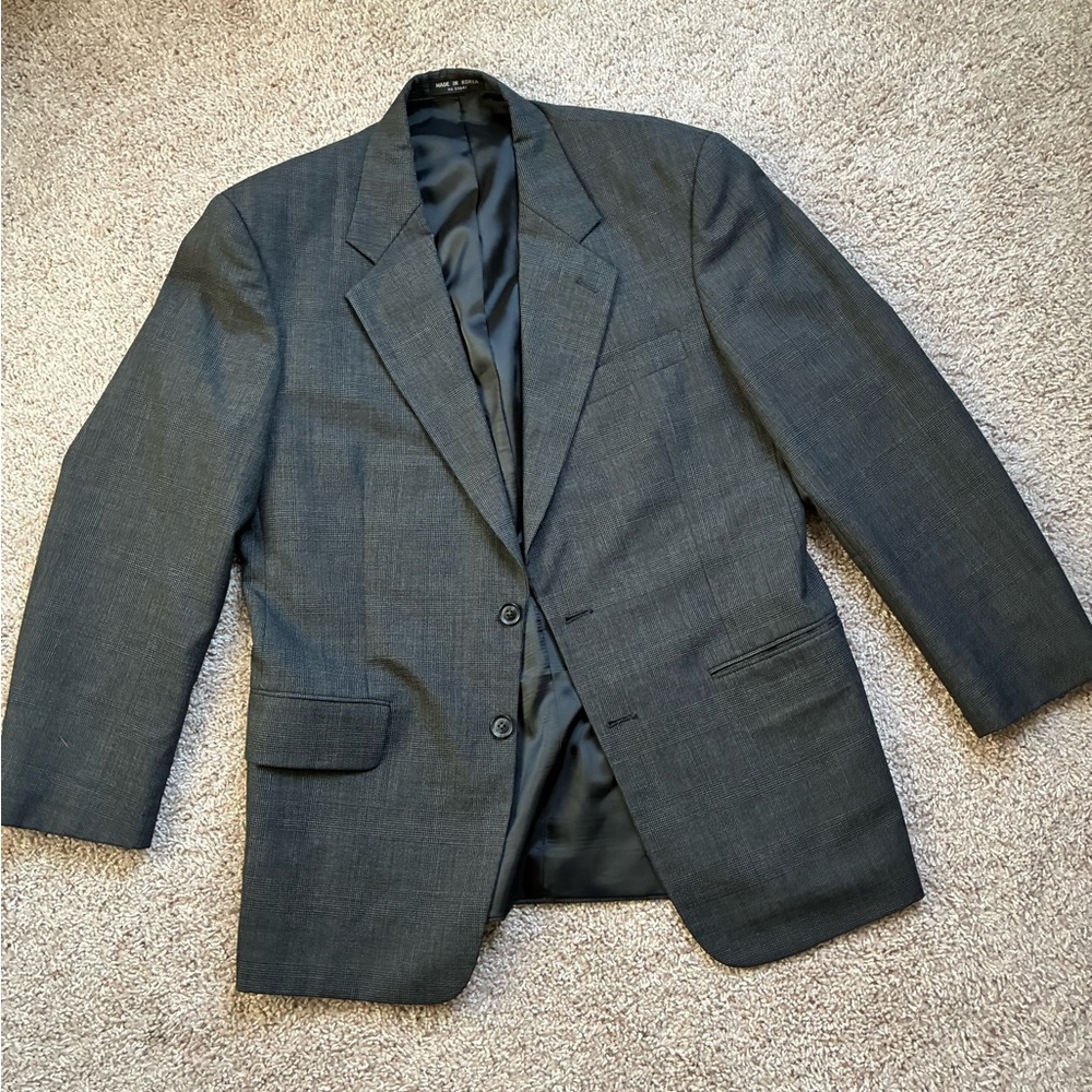 Charcoal Gerald Austin Glen Plaid Sport Coat - Woolmark Pure New Wool - Size R39